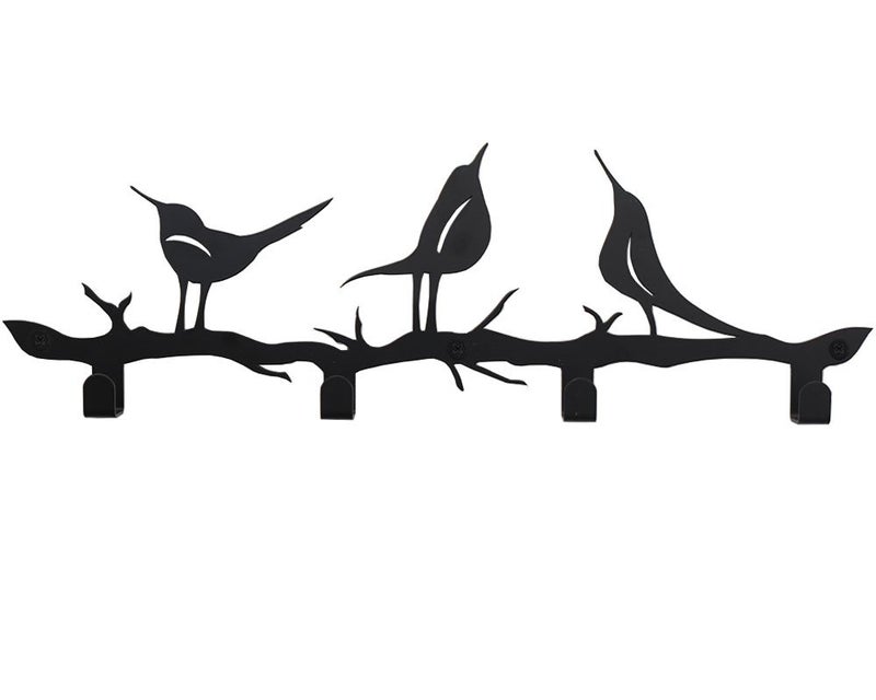 Stur-De Key Holder for Wall - Rustic Key Hooks for Hanging Accessories, Metal Key Hanger Farmhouse Style - Iron Wall Mounted Key Holder, Birds Design Key Rack - 16 x 5 x 1 Inches - Image 1